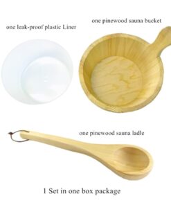 Bộ xô và muỗng rưới nước phòng xông hơi khô