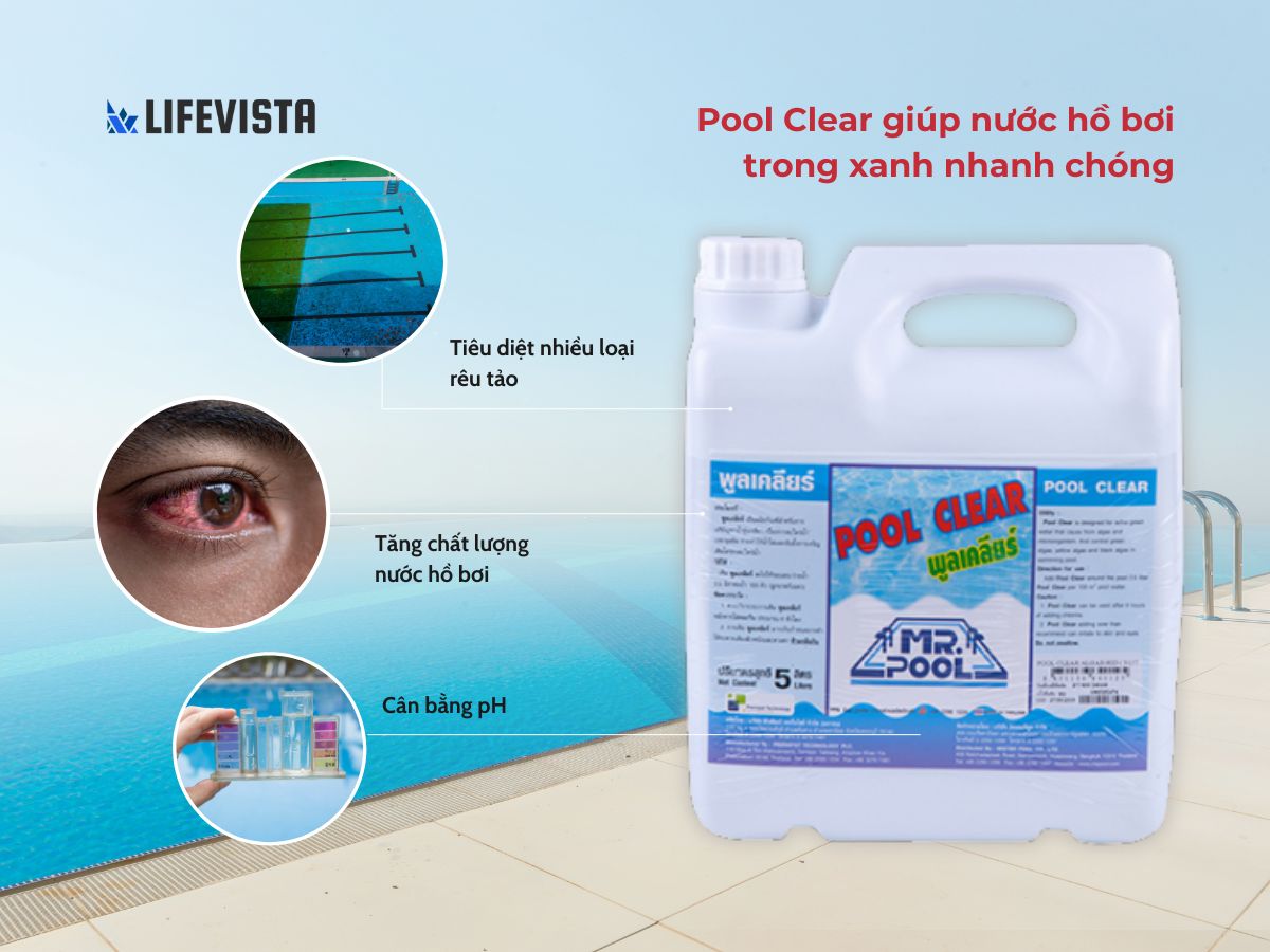 Hóa chất làm xanh bể bơi Pool Clear