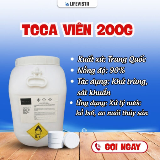 hóa chất tcca viên 200g