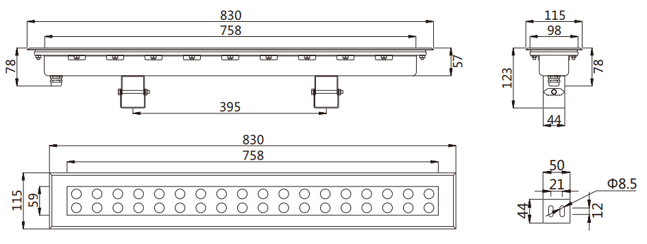 Bản vẽ kỹ thuật đèn LED Linear PG-XT004