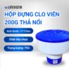 hộp đựng clo viên 200g bằng nhưa