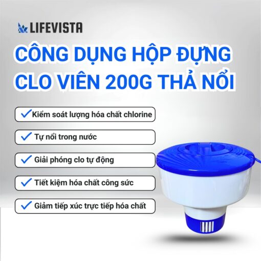 hộp đựng clo viên thả nổi hồ bơi