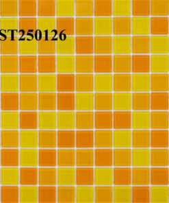 Gạch mosaic thủy tinh trộn màu vàng cam