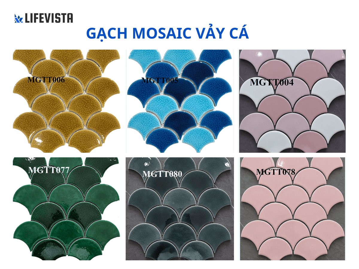 Gạch mosaic vảy cá 