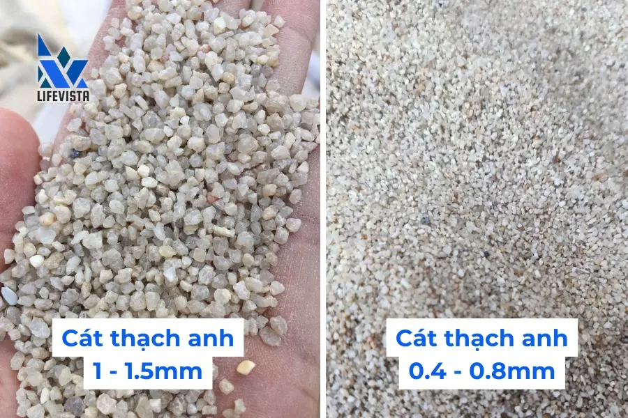 kích thước hạt cát thạch anh