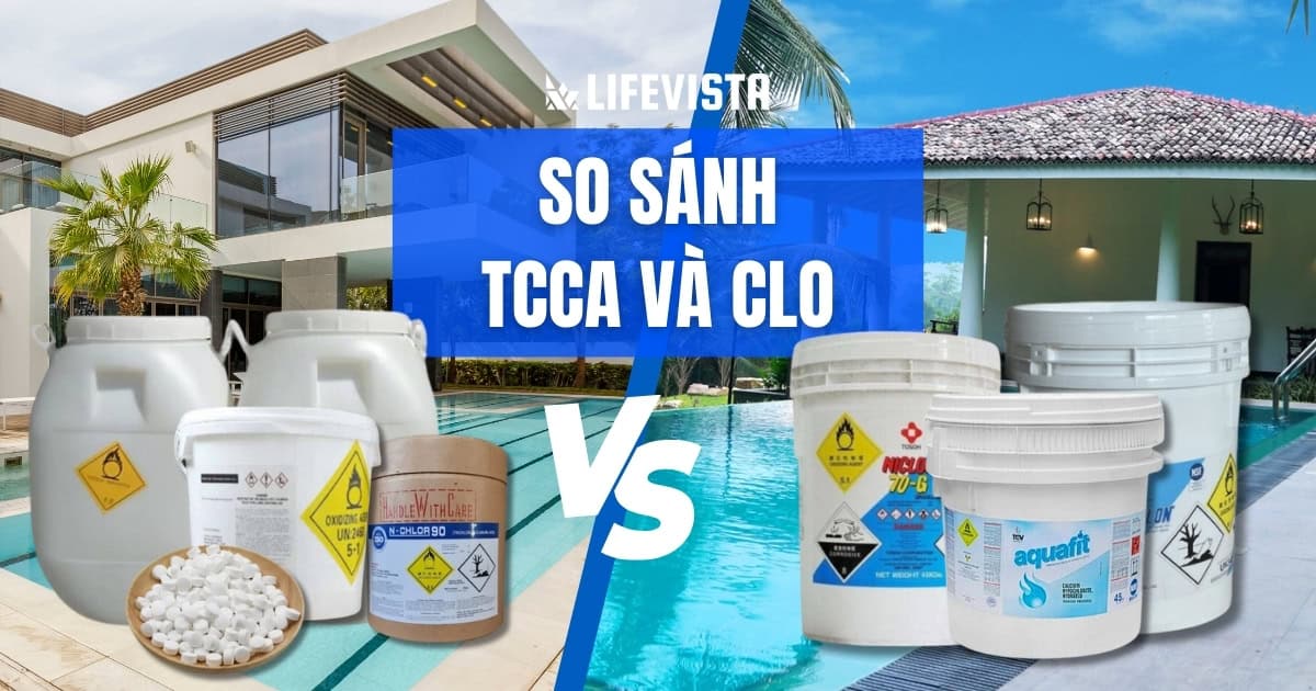 So sánh TCCA và Clo trong xử lý nước hồ bơi