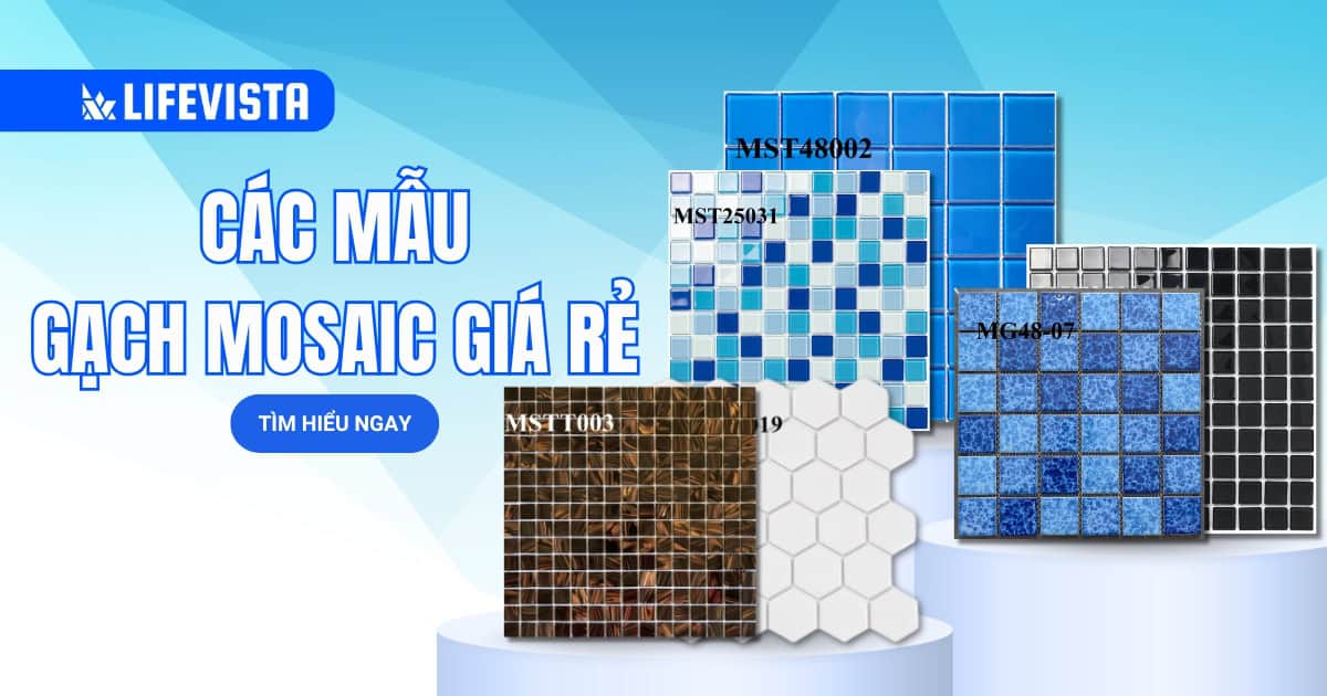 Mẫu gạch Mosaic giá rẻ - Gạch hồ bơi - Gạch trang trí bền đẹp