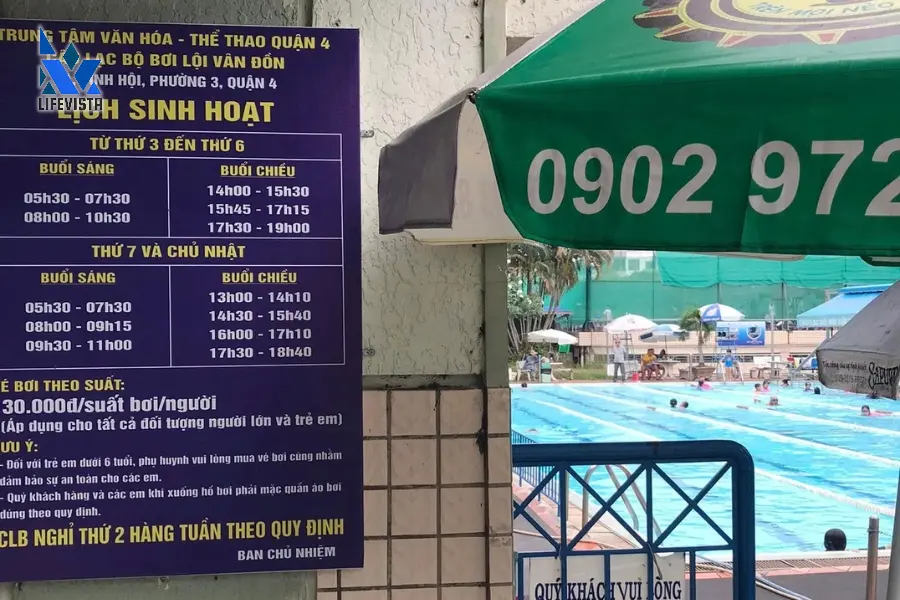 suất bơi hồ bơi vân đồn 2 quận 4