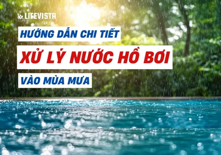 xử lý nước bể bơi vào mùa mưa