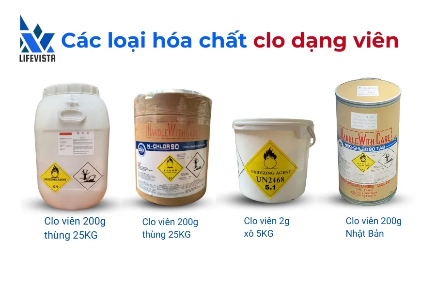 các loại hóa chất clo dạng viên