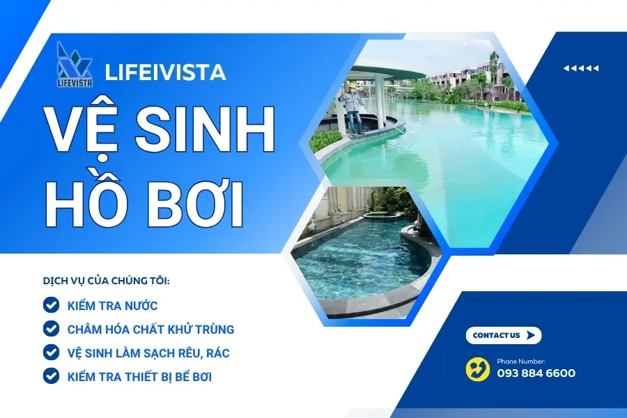 dịch vụ vệ sinh khử trùng nước hồ bơi
