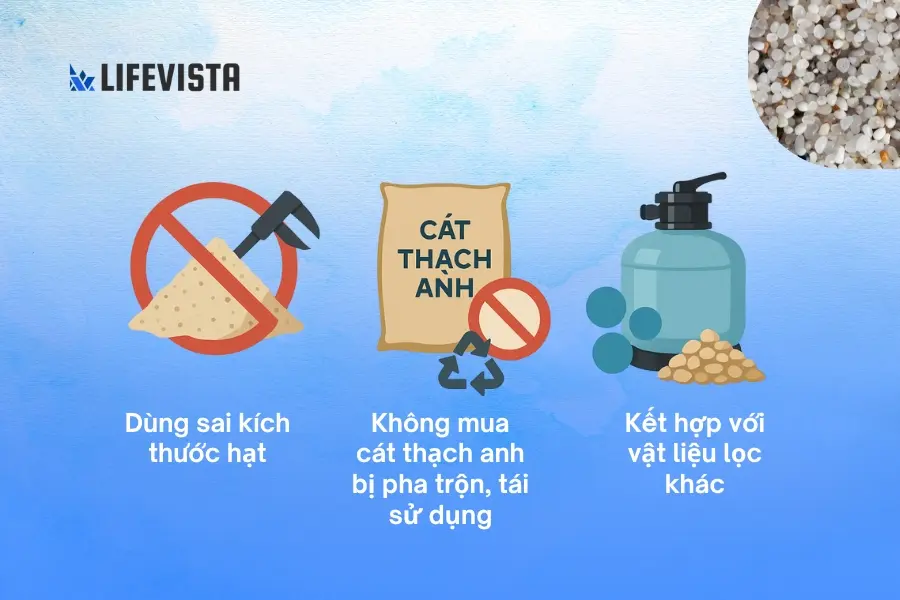 lưu ý khi sử dụng cát lọc nước thạch anh