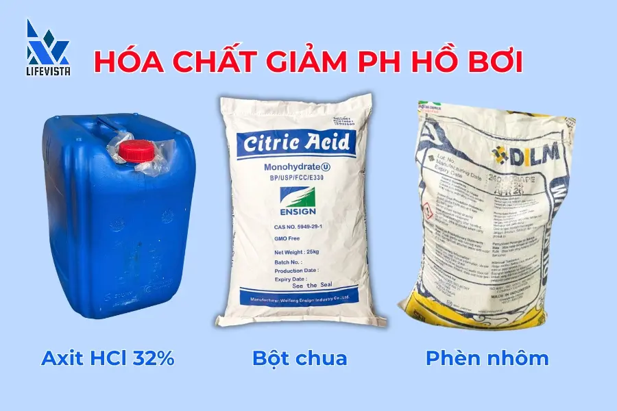 mua hóa chất giảm pH hồ bơi