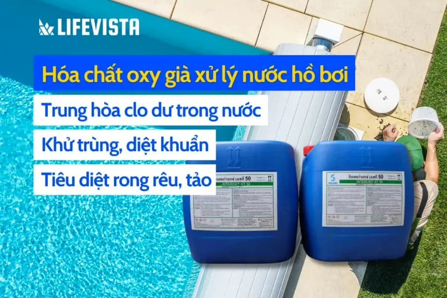 Oxy già công nghiệp xử lý nước hồ bơi