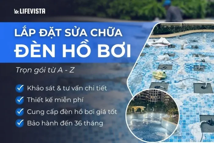 lắp đặt sửa chữa đèn hồ bơi