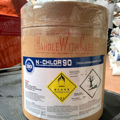 Mặt trước hóa chất clo N-Chlor 90 dạng bột